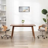  Vrtljiv pisarniški stol taupe ukrivljen les in blago, (20669166)