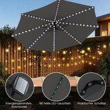 Vrt Suncobran od 300 cm s LED rasvjetom, 9 načina rada, konzolni suncobran s vrećama pijeska i ručicom, podesivi kut nagiba, sivi | shoptok.hr