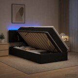  LED krevet za pohranu s madracem Crna 90 x 190 cm Tkanina | shoptok.hr