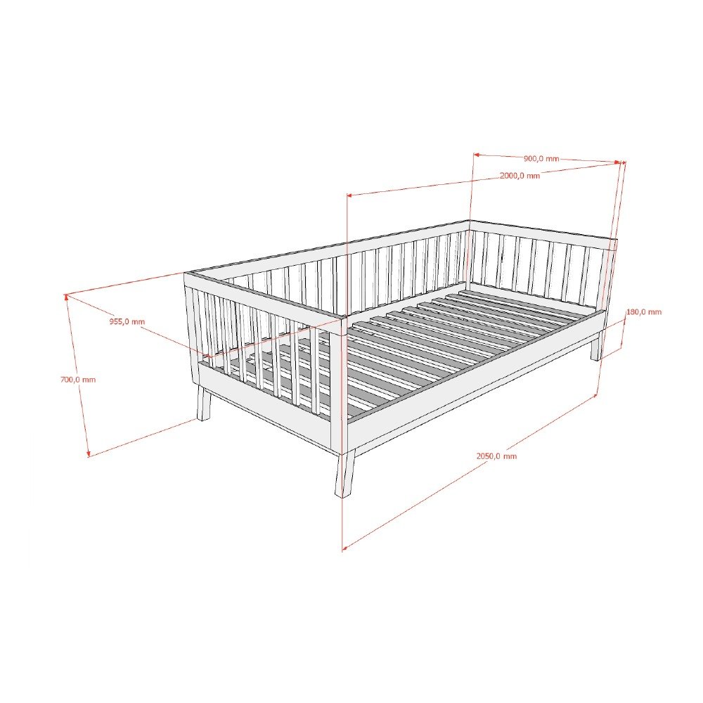 Vipack Bež otroška postelja iz masivnega bora z letvenim dnom 90x200 cm Sezane – | Shoptok.si