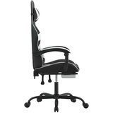  Gaming stol z oporo za noge črno in belo umetno usnje, (21377468) | Shoptok.si