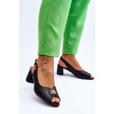 EVENTO PE1 Fashionable Leather Heel Sandals Black Hette | shoptok.hr