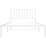 Metalni okvir za krevet s uzglavljem bijeli 107x203 cm | shoptok.hr