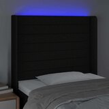  Uzglavlje crno 83 x 16 x 118/128 cm od tkanine | shoptok.hr