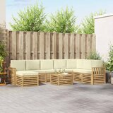  Set vanjskih sofa 9 kom. Bijela i krem Poliester | Shoptok.si