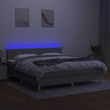  box spring s madracem LED svjetlosivi 180x200 cm tkanina | shoptok.hr