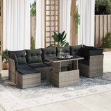Maison Chic Seti vrtnega pohištva - Vrtna garnitura - Vrtni pohištvo set 8-delna z blazinami siv poli ratan, (21799799) | Shoptok.si
