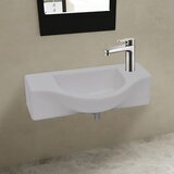 vidaXL Keramičen Kopalniški Umivalnik z Odprtino za Pipo Bele Barve Cene