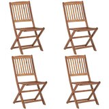 Maison Chic Zložljivi Vrtni Stoli - Stol za vrti 4 kosi trden akacijev les JS2891, (21875948) | Shoptok.si