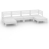 Maison Chic Seti vrtnega pohištva - Vrtna garnitura - Vrtni pohištvo set 6-delna bela trdna borovina, (21818524) | Shoptok.si