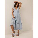 Sinsay Midi haljina s volanom i dekorativnim vezanjem na leđima | shoptok.hr