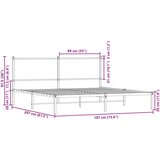 vidaXL Metalni okvir kreveta bez madraca boja hrasta 180x200 cm | shoptok.hr