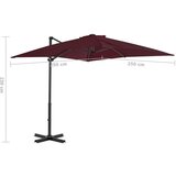  Vrtni senčnik z aluminijastim drogom bordo rdeč 250x250 cm | Shoptok.si