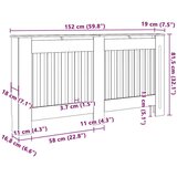 vidaXL Pokrov radiatorja 2 pcs Rjava 152x19x81.5cm Konstruiran les | Shoptok.si
