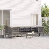 The Living Store Vrtna sedežna garnitura 8-delna z blazinami siva poli ratan - Vrtna Sedežna Garnitura, (21479856) | Shoptok.si
