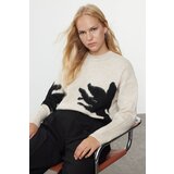 Trendyol Stone Soft Texture Stand Collar Color Block Knitwear Sweater | shoptok.hr