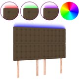 Maison Chic LED Posteljno vzglavje - Vzglavna omarica - Nočna omarica temno rjavo 144x5x118/128 cm blago, (21708862) Cene