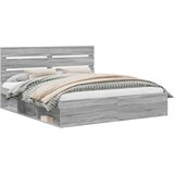 vidaXL Konstrukcija postelje z vzglavjem Siva Sonoma 180 x 200 cm, (5000102634) | Shoptok.si