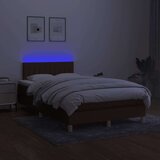  Krevet s oprugama i madracem LED tamnosmeđi 120x190 cm tkanina | shoptok.hr
