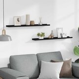  Zidne police za fotografije 2 kom crne 80 x 9 x 3 cm MDF | Eponuda.com