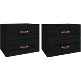 Maison Chic Stenski Dvo delni komplet Nočne omarice - Nočne mize črna 50x36x40 cm, (21689235) | Shoptok.si