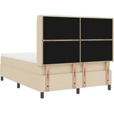  Box Spring postelja z vzmetnico in LED krem 160x200 cm tkanina, (22050301) Slike