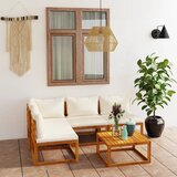  3057657 5 Piece Garden Lounge Set with Cushion Cream Solid Acacia Wood (311857+311859+311863) Cijene