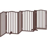  Vrata za pse s vratašcima 6 panela sklopiva 300 cm drvo topole Smeđa 50 x 90 x 2 cm | shoptok.hr