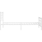  Metalni okvir kreveta uzglavlje i podnožje bijeli 90x190 cm | shoptok.hr