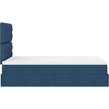  Otomanski okvir kreveta s madraca plavi 120x190 cm od tkanine | shoptok.hr
