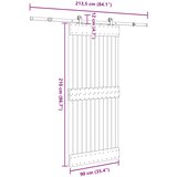  Klizna vrata NARVIK Prirodna i crna 90 x 210 cm (213,5 cm) | shoptok.hr