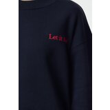 Trendyol Navy Blue Embroidery Raised Sweatshirt | Shoptok.si