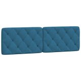 Maison Chic posteljno vzglavje - vzglavna omarica - vzglavna stranica modra 160 cm žamet, (21703977) | Shoptok.si