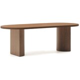 Kave Home Okrogla jedilna miza z mizno ploščo v orehovem dekorju 100x240 cm Nealy – | Shoptok.si