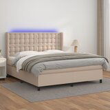  The Living Store Box spring postelja vzmetnico LED kapučino 180x200 cm um. usnje - Box Spring Postelja, (21454072) | Shoptok.si