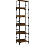 Maison Chic Knjižna omara - Knjižna polica - Knjižni regal dimljen hrast 50x33x188,5 cm inženirski les, (21723510) | Shoptok.si