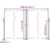  Bočna tenda na uvlačenje krem 180 x 1200 cm | shoptok.hr