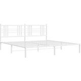  Metalni okvir za krevet s uzglavljem bijeli 193x203 cm | shoptok.hr