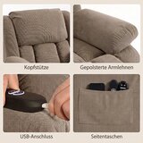  Naslonjač s funkcijom masaže i grijanja električno podizanje daljinski upravljač bočni džepovi svijetlosmeđa | shoptok.hr