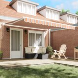 vidaXL ročna retraktibilna tenda večbarvna črtasta 400x300 cm | Shoptok.si