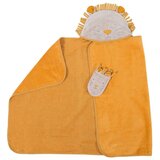 Moulin Roty Rumena bombažna otroška brisača s kapuco in krpico 80x114 cm Sous mon Baobab - | Shoptok.si