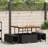 vidaXL 3-dijelna vrtna blagovaonska garnitura s jastucima Crna poli ratan akacija | shoptok.hr