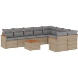  10-dijelni set vrtnih sofa s jastucima bež od poliratana | shoptok.hr