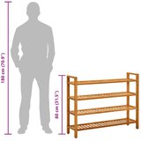  Stalak za obuću s 4 police 100x27x80 cm od masivne hrastovine | shoptok.hr