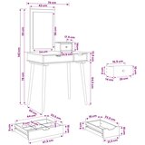  Set toaletnog stolića FAUSKE 3 kom. Bijela 76 x 50 x 143 cm | shoptok.hr