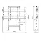  Statična TV stena 2x2 EDBAK VWS-2247-L Profesionalna TV stena za 4 televizorje | Shoptok.si