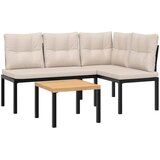  Set vrtnih klupa s jastucima 3 kom crni čelik obložen prahom | Eponuda.com