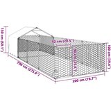 vidaXL Zunanji pasji boks z izpustom 7x2x1,5 m pocinkano jeklo | Shoptok.si