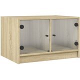 Maison Chic Klubska mizica - kavna mizica - Nizka mizica s steklenimi vrati sonoma hrast 68x50x42 cm, (21753378) Cene