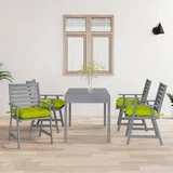  Zunanji jedilni stoli z blazinami 4 kosi trden akacijev les, (20964739)